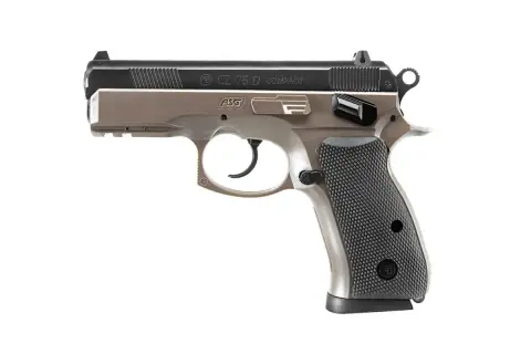Pistola CZ 75 D Compact ASG, una de las réplicas de armas airsoft más detalladas.