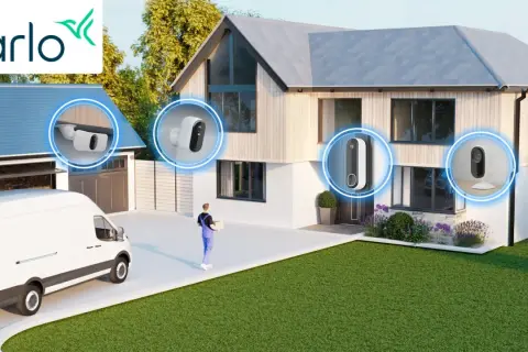Arlo propose des solutions pour savoir où placer une camera de surveillance : près du garage, sur la façade, ou à l'intérieur.