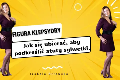 Kobieta z figurą klepsydra w bordowej sukience i czarnym paskiem. Podkreśla, jak się ubierać, by uwydatnić atuty sylwetki.