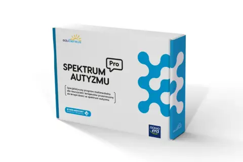 Opakowanie programu "Spektrum Autyzmu Pro" wspierającego terapię dziecka ze spektrum autyzmu.