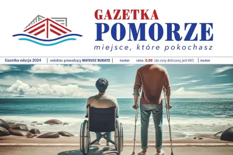Osoby na wózku i o kulach patrzą na morze. Idealne miejsce na wczasy rehabilitacyjne nad morzem, gdzie można odnaleźć spokój i siłę.