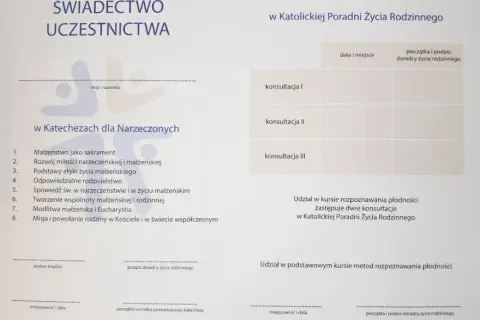 Ślub kościelny: Zaświadczenie z poradni życia rodzinnego bez stresu