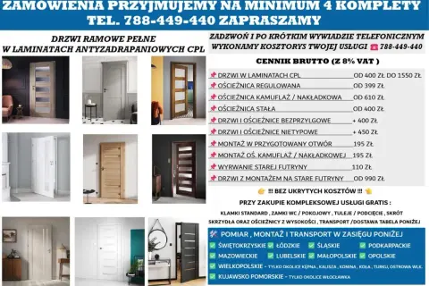 Nowe drzwi z montażem na stare futryny. Odkryj naszą ofertę na drzwi i ościeżnice.