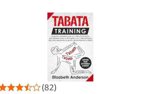 Copertina libro "Tabata Training" di Elizabeth Anderson. Guida per uno stile di vita sano, con il metodo tabata per dimagrire e allenarsi a casa.