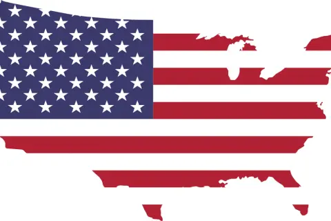 Mapa USA w barwach flagi. Czy to symbol ograniczenia alkoholu w USA?