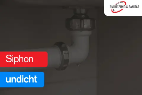 Tropfen unter dem Siphon. Ein undichter Siphon verursacht Wasserschäden.