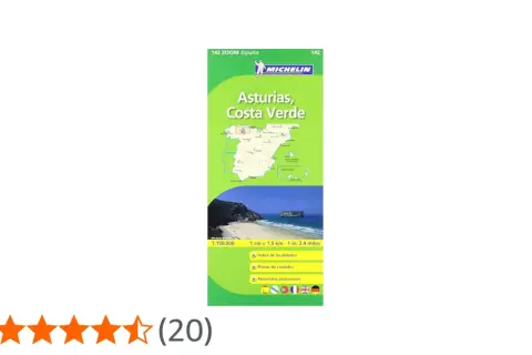 Mapa Michelin de Asturias, Costa Verde, ideal para planificar tus km costa Asturias. Incluye índice, planos y recorridos.