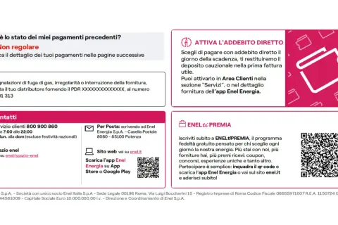 Pagamenti non regolari, verifica le bollette. Attiva l'addebito diretto per comodità. Contatti e promozioni Enel.