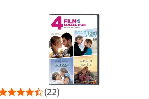 Fyra filmer med Nicholas Sparks: The Lucky One, Nights in Rodanthe, The Notebook och Message in a Bottle.