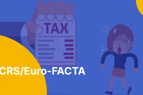 Przerażona osoba ucieka przed podatkami. CRS/Euro-FACTA - co to za nowe obciążenie?