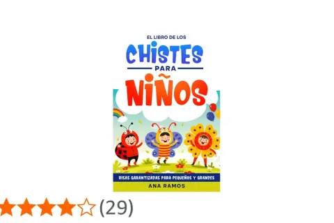 El libro "Chistes para Niños" con ilustraciones de insectos y flores, promete risas garantizadas.