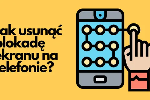 Jak usunąć blokadę ekranu na telefonie? Ilustracja pokazuje schemat blokady wzorowej na ekranie smartfona i palec, który ją rysuje.