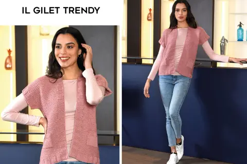Schema gilet ai ferri facile: un modello trendy e moderno, perfetto per ogni occasione.
