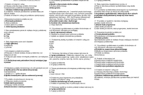 Test z prawa podatkowego, pytanie 20 dotyczy podatku od darowizny, który jest analitycznym podatkiem majątkowym.