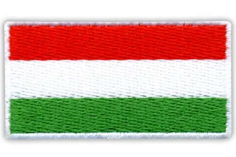 Naszywka z flagą Węgier: czerwony, biały i zielony pas.