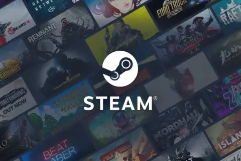 Tło Steam z okładkami gier, w tym Cyberpunk 2077, który mógłby być najdroższą grą na Steam.