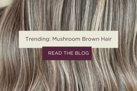 Modne włosy w odcieniu mushroom brown, z subtelnymi refleksami. Odkryj ten trend!