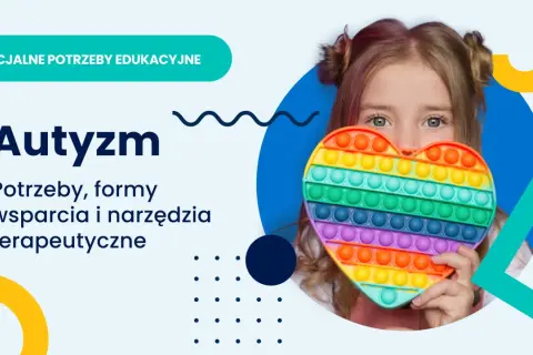 Dziewczynka z sercem typu pop-it, symbol wsparcia dla dzieci z autyzmem i zespołem Aspergera.