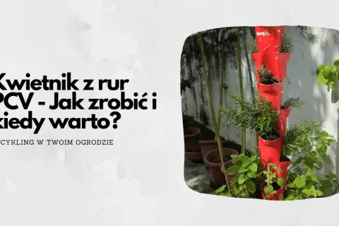 Pionowy kwietnik z rury PCV, wypełniony ziołami. Dowiedz się, jak zrobić taki kwietnik i kiedy warto go wykonać.