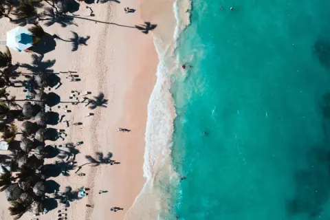 Rajska plaża z palmami i turkusową wodą. Zastanawiasz się, ile się leci na Dominikanę, by poczuć ten klimat?