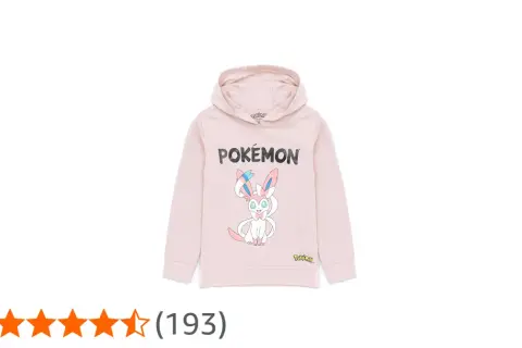 Różowa bluza z kapturem dla dziewczynki z postacią Sylveon z Pokemon.