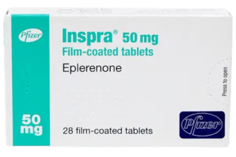 Opakowanie leku Inspra 50 mg z eplerenonem, 28 tabletek. Szukasz zamienników? Sprawdź dostępne opcje.