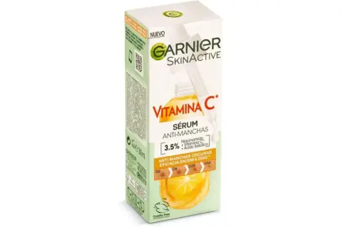 Sérum Garnier Skinactive Vitamina C anti-manchas con ácido salicílico, para una piel radiante en 6 días.