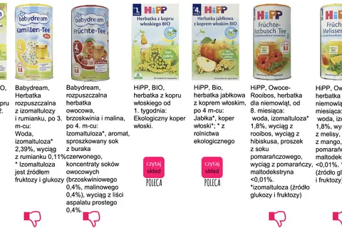 Herbatki dla niemowląt od kiedy? Babydream, HiPP - różne smaki i składy, od 1. tygodnia do 8. miesiąca.
