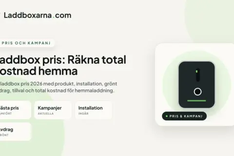 Beräkna din totala kostnad för laddbox, inklusive installation och grönt avdrag.