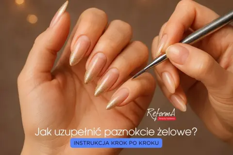 Jak nakładać akrylożel na paznokcie? Złote ombre i instrukcja krok po kroku.