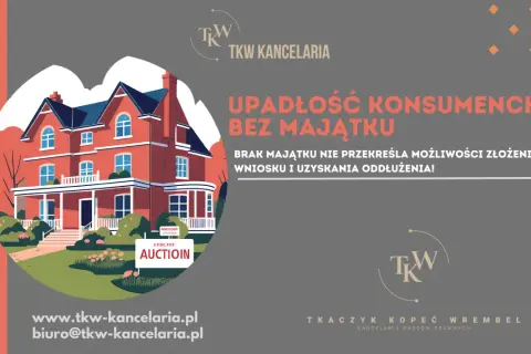 Ilustracja czerwonego domu z ogrodem i znakiem "Auction".