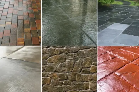 Różne rodzaje nawierzchni: kostka brukowa, kamień, beton. Idealny grunt do kostki brukowej zapewni trwałość.