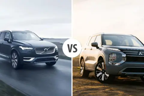 Porównanie SUV-ów: Volvo XC90 vs. Mitsubishi Outlander. Sprawdź wymiary Volvo XC90 i jego konkurentów.