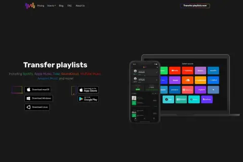 Übertrage deine emotionalen Lieder von Spotify, Apple Music und mehr. Die App unterstützt viele Dienste.