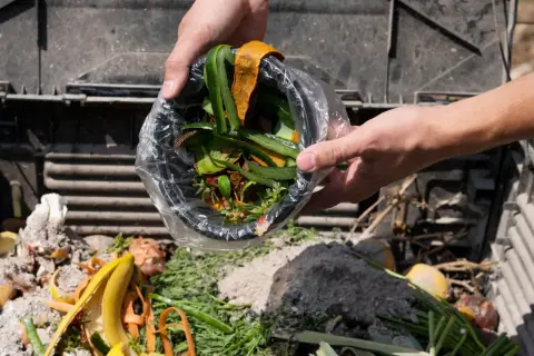 Resztki warzyw i owoców, takie jak skórki banana, cytryny i marchewki, to świetny materiał, z czego zrobić kompostownik.