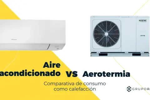 Unidad interior de aire acondicionado Daikin y unidad exterior de aerotermia Kosner. Comparativa de consumo, entendiendo la diferencia entre COP y SCOP.