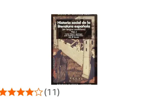 Portada de "Historia social de la literatura española" de Carlos Blanco Aguinaga y otros, con ilustración medieval.