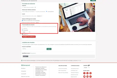 Préférences de recherche sur Geneanet, pour affiner les résultats de vos recherches d'ancêtres. Les archives du Cher état civil sont accessibles.