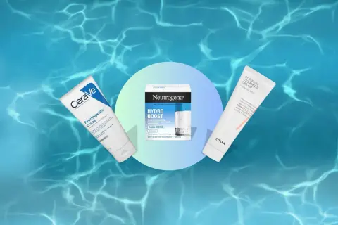 Drei Feuchtigkeitscremes für trockene Haut: CeraVe, Neutrogena Hydro Boost und COSRX.