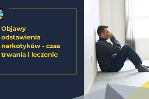 Mężczyzna siedzi przy ścianie, z rękami na twarzy, przeżywając trudne chwile związane z syndromem odstawienia narkotyków.