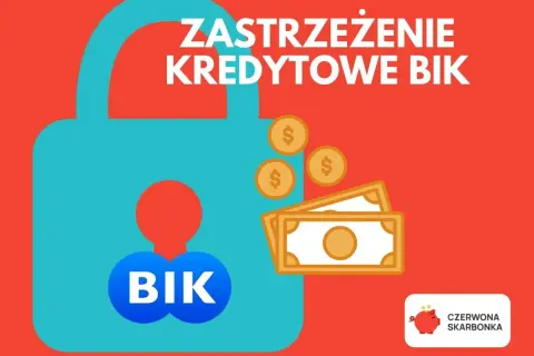 Zabezpiecz swoje finanse! Ikona kłódki z napisem BIK i symbolami pieniędzy sugeruje zastrzeżenie kredytowe.