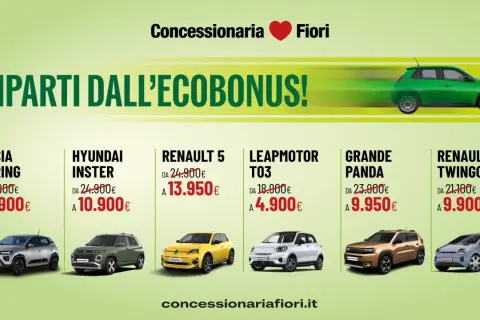 Offerte imperdibili su auto elettriche: Dacia Spring, Hyundai Inster, Renault 5, Leapmotor T03, Fiat Panda e Renault Twingo con incentivi auto elettrica.