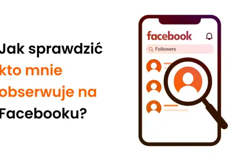 Jak sprawdzić kto mnie obserwuje na Facebooku? Ikona lupy nad listą obserwujących na ekranie telefonu.