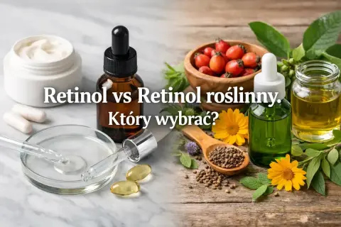 Słoiczek kremu, buteleczki z olejkami, nasiona i kwiaty.
