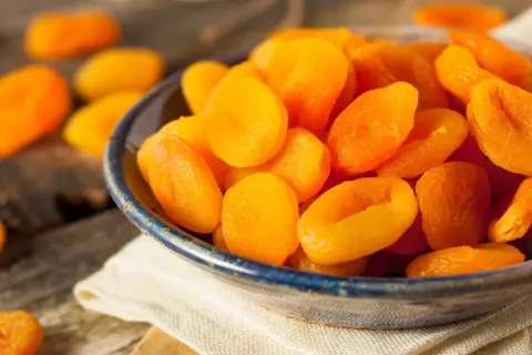 Get your daily dose of potassium with these dried apricots. They're a healthy snack that supports your body's functions.