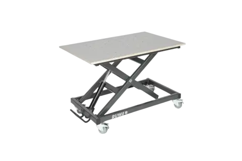 Podnośnik nożycowy z hydraulicznym podnośnikiem, idealny do tego, jak podwyższyć za niski stół. Mobilny i regulowany.