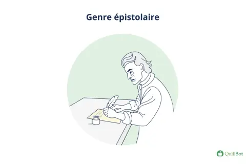 Un homme écrit une lettre à la plume, illustrant le genre épistolaire.
