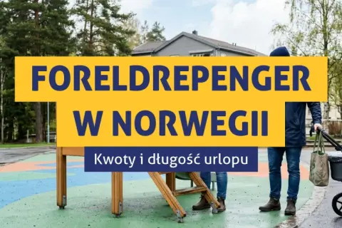 Tacierzyński urlop w Norwegii. Rodzice z wózkiem spacerują po osiedlu.