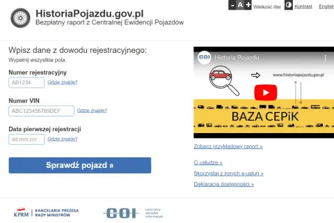 Chcesz wiedzieć, jak sprawdzić kto jest właścicielem auta? Wpisz numer rejestracyjny, VIN i datę pierwszej rejestracji na stronie HistoriaPojazdu.gov.pl.