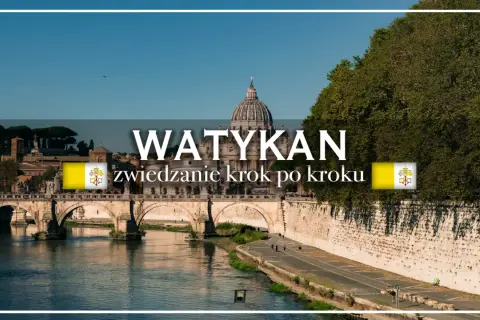 Watykan, najmniejszy kraj na świecie, widziany od strony rzeki Tyber. Widoczna kopuła Bazyliki św. Piotra i most.